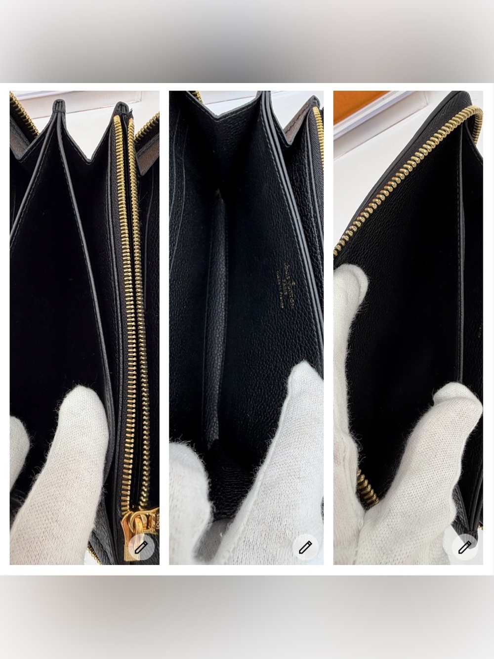 Louis Vuitton Black & Cream Monogram Zip-Around Wallet - Picture 11 of 13